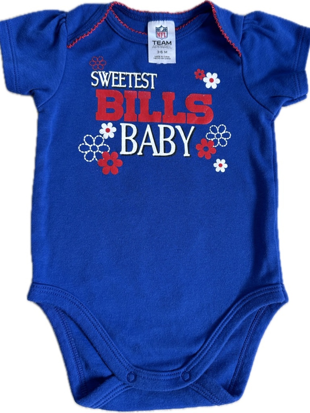 Buffalo Bills Football Baby Girl’s Onesie- Red and Blue